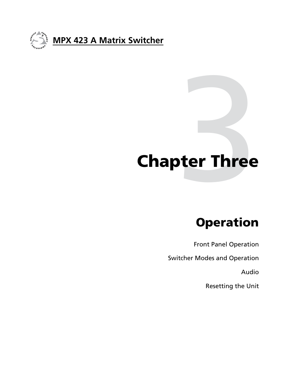 Chapter 3 operation | Extron Electronics MPX 423 A User Manual | Page 19 / 64