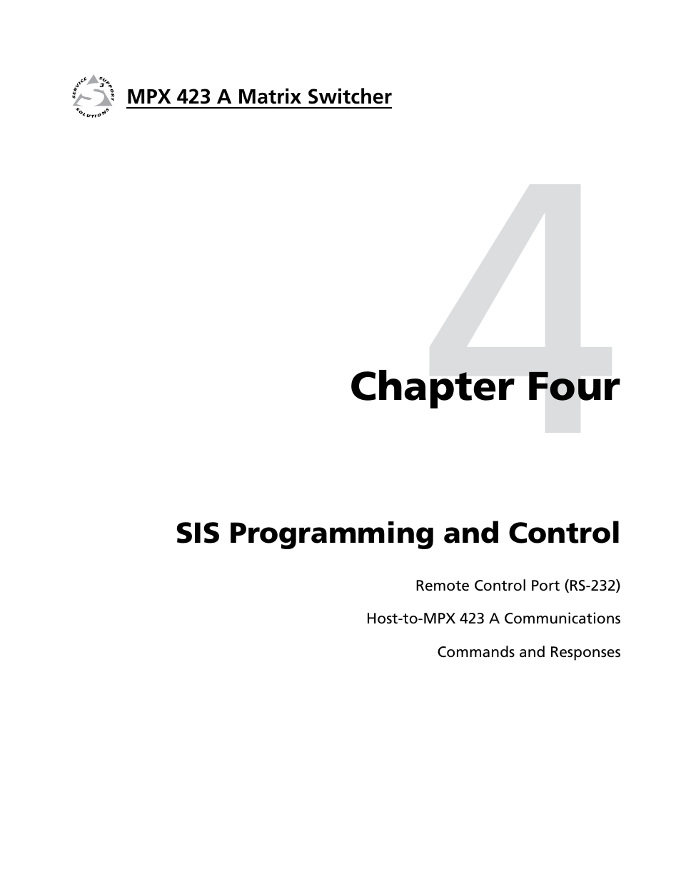 Chapter 4 sis programming and control | Extron Electronics MPX 423 A User Manual | Page 29 / 64