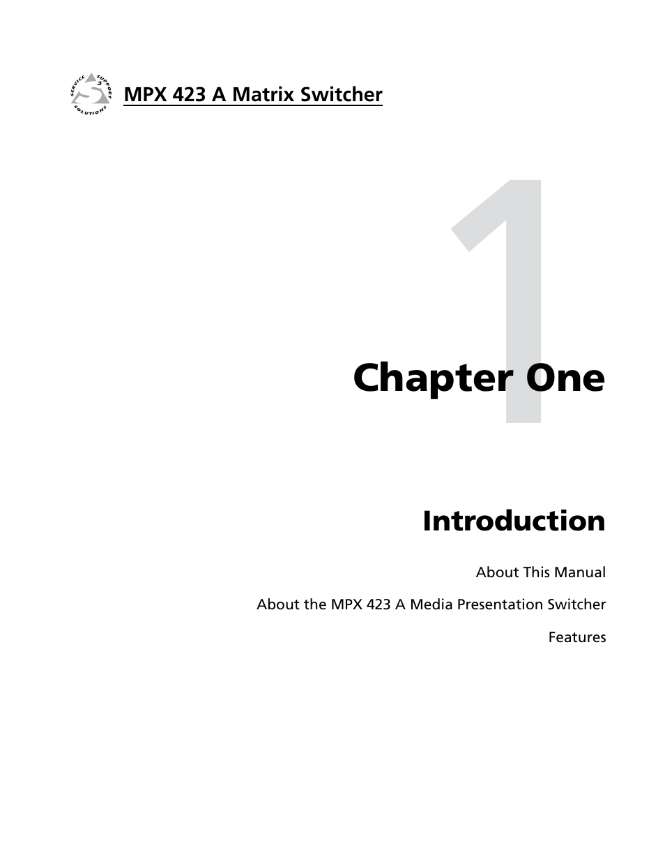 Chapter 1 introduction | Extron Electronics MPX 423 A User Manual | Page 9 / 64