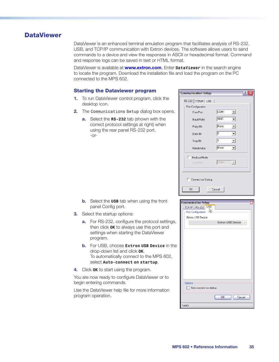 Dataviewer | Extron Electronics MPS 602 Series User Guide User Manual | Page 41 / 44