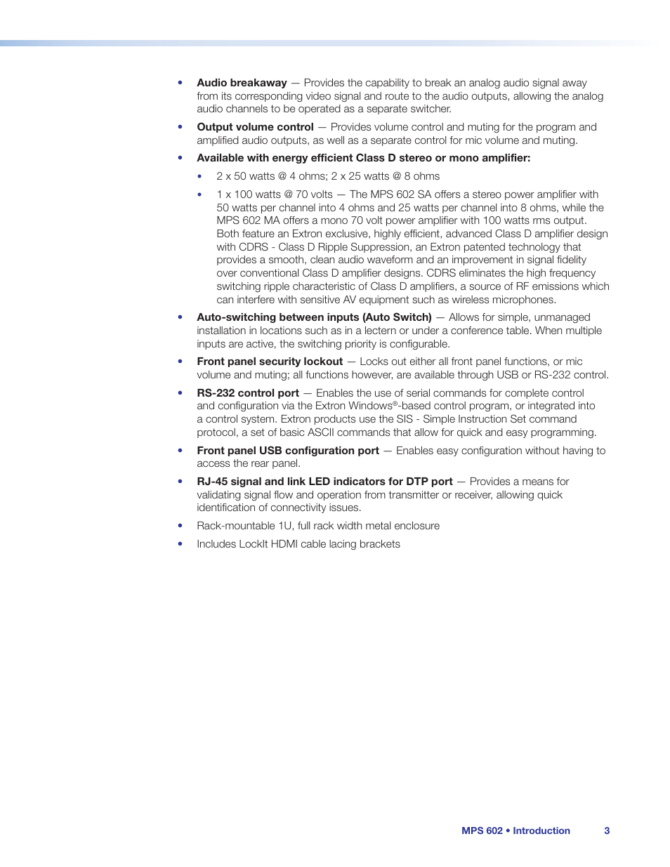 Extron Electronics MPS 602 Series User Guide User Manual | Page 9 / 44