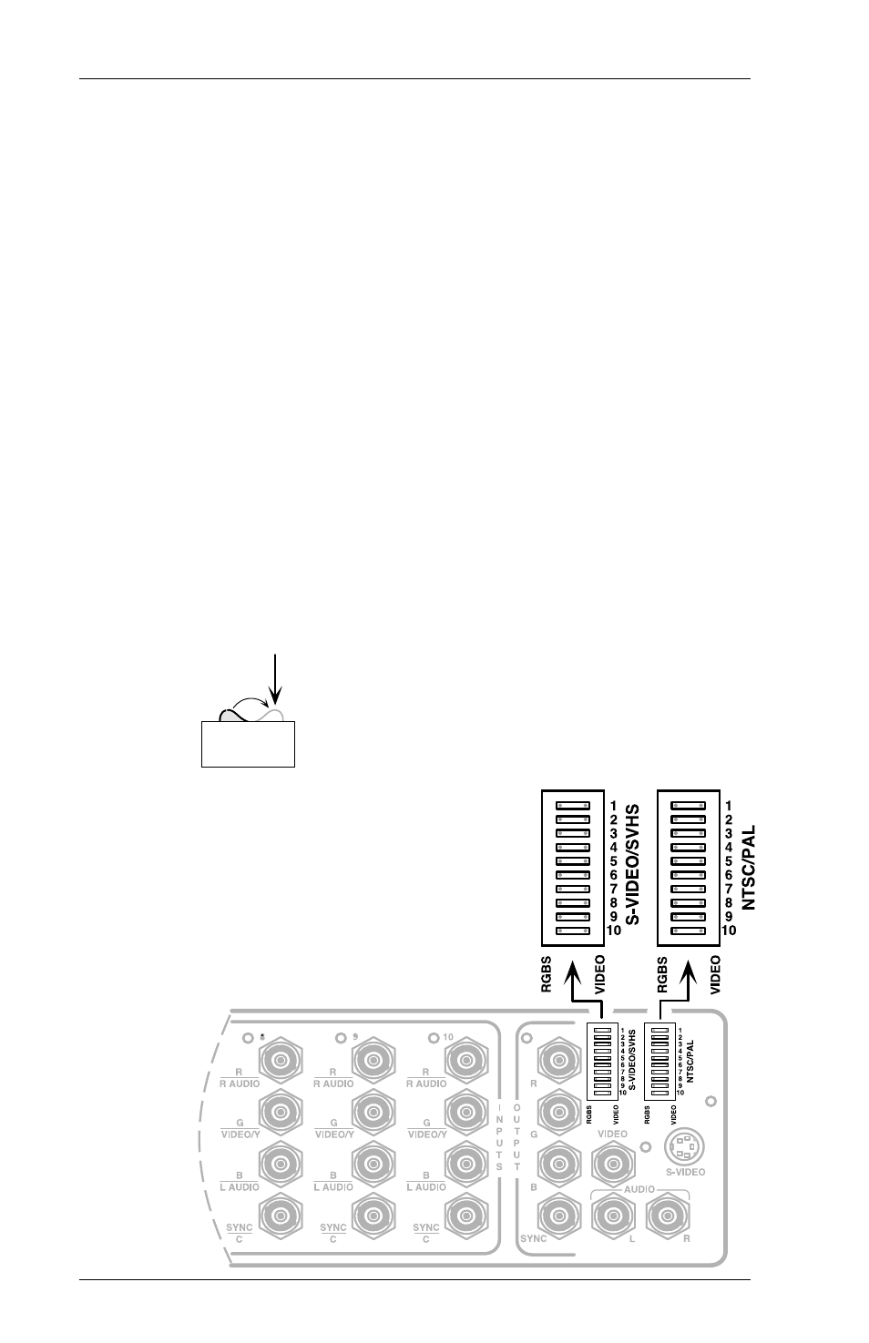 Output select dip switch setting | Extron Electronics 8 PLUS SWITCHER User Manual | Page 14 / 30