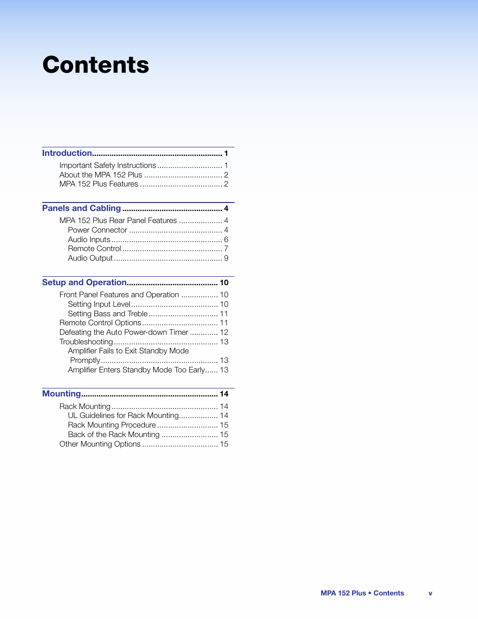 Extron Electronics MPA 152 Plus User Guide User Manual | Page 5 / 22