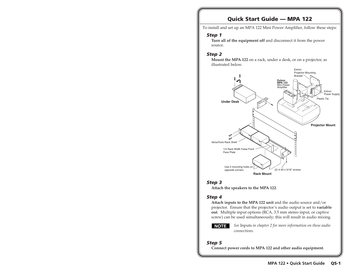 Extron Electronics MPA 122 User Guide User Manual | Page 3 / 16