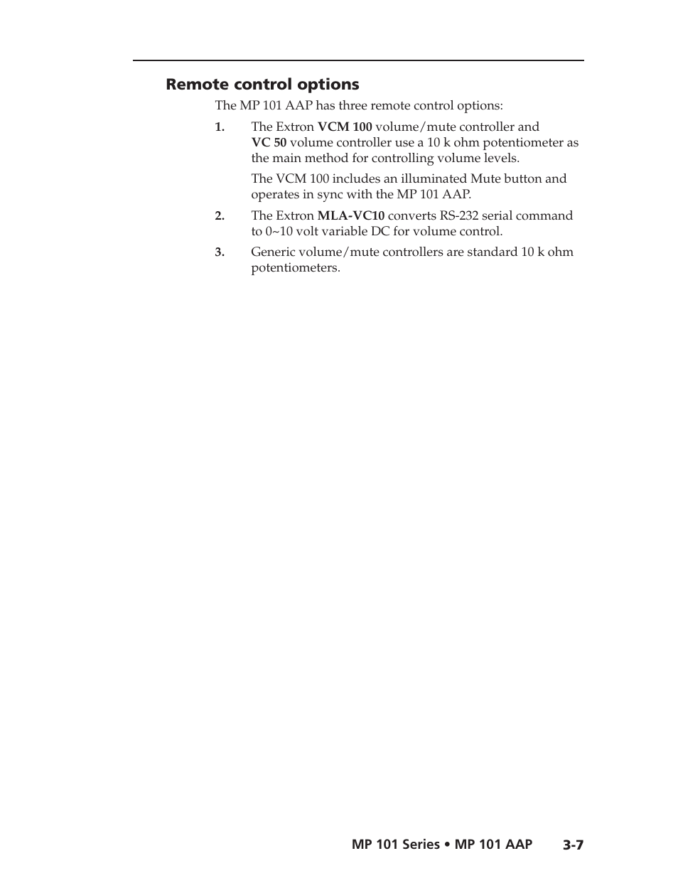 Extron Electronics MP 101 Series User Guide User Manual | Page 25 / 47