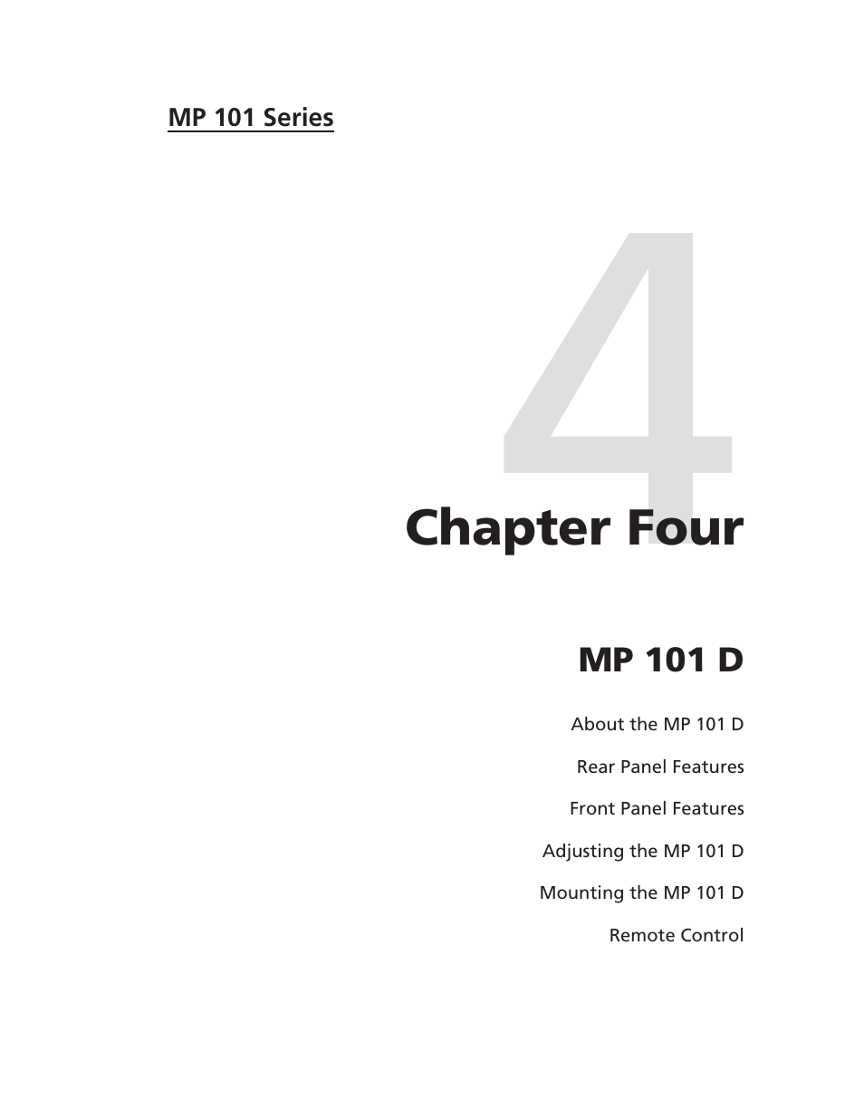 Chapter four • mp 101 d | Extron Electronics MP 101 Series User Guide User Manual | Page 26 / 47