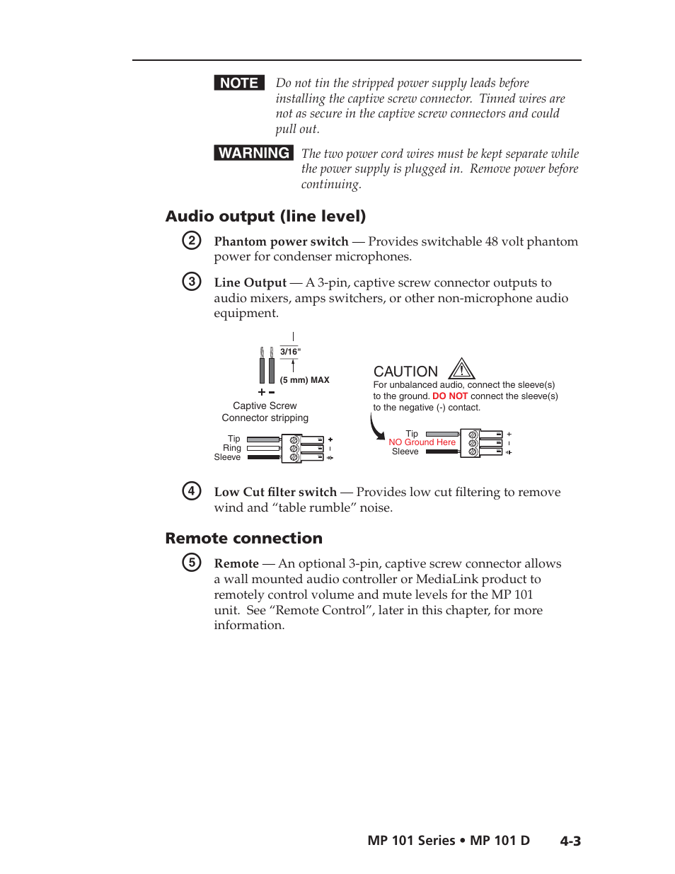 Extron Electronics MP 101 Series User Guide User Manual | Page 28 / 47