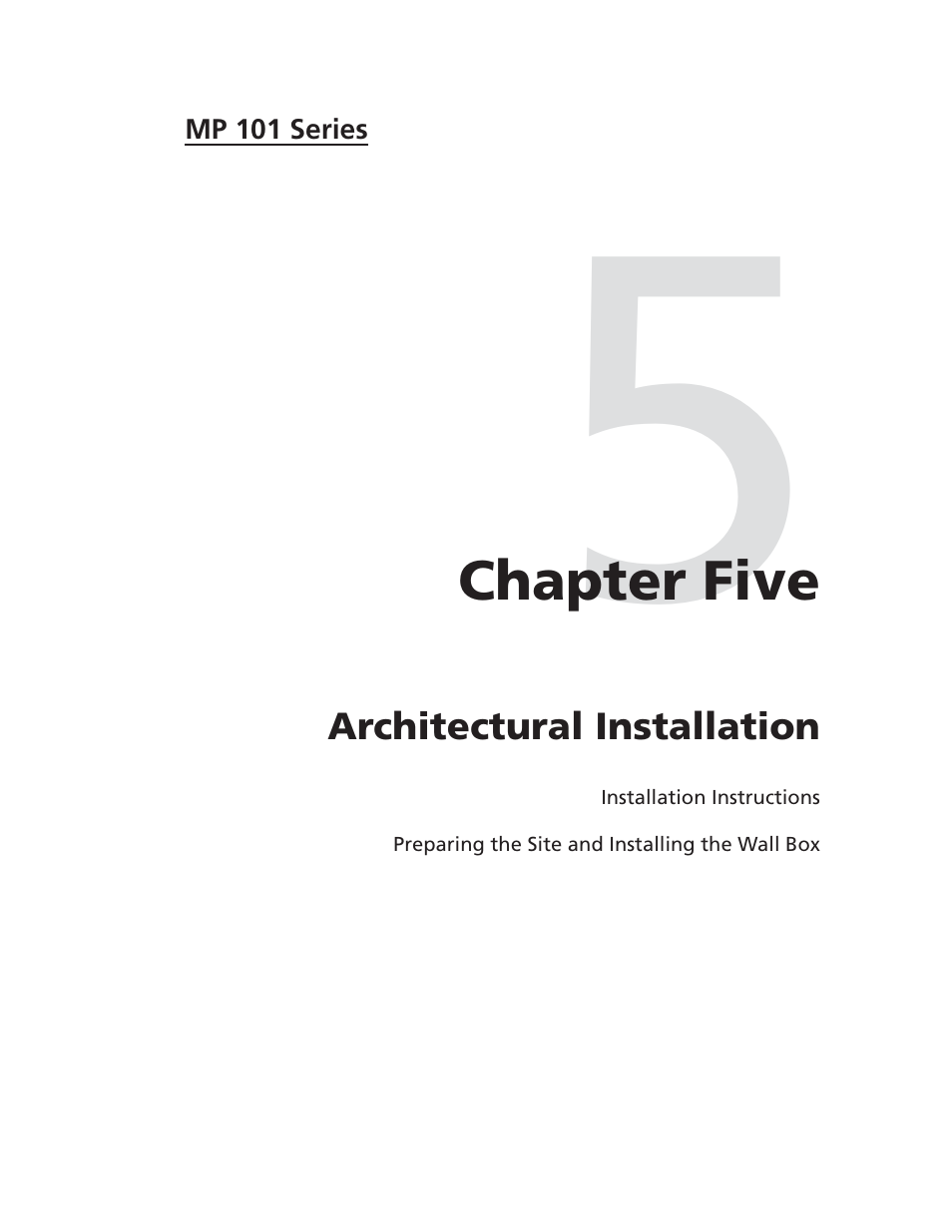 Chapter five • architectural installation | Extron Electronics MP 101 Series User Guide User Manual | Page 33 / 47