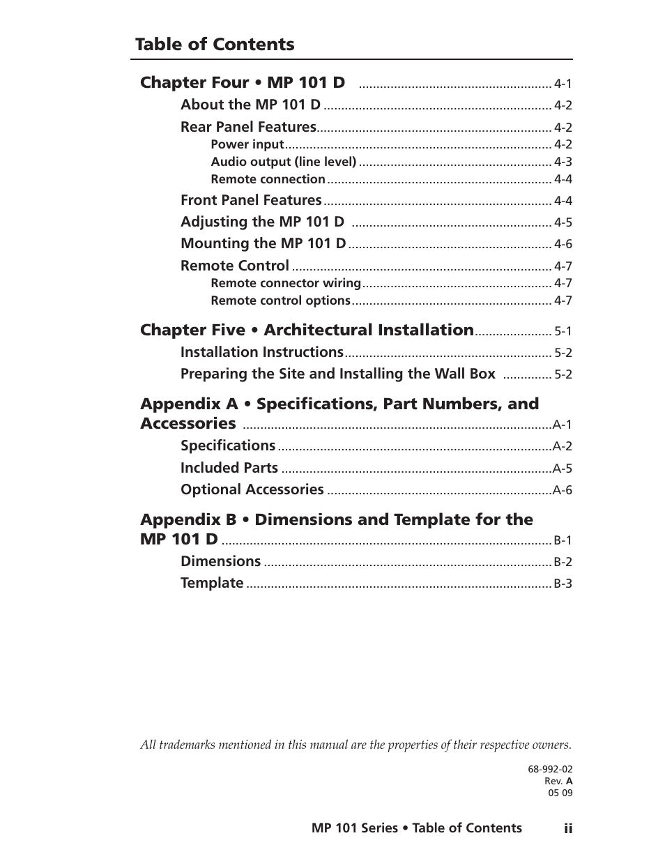 Extron Electronics MP 101 Series User Guide User Manual | Page 5 / 47