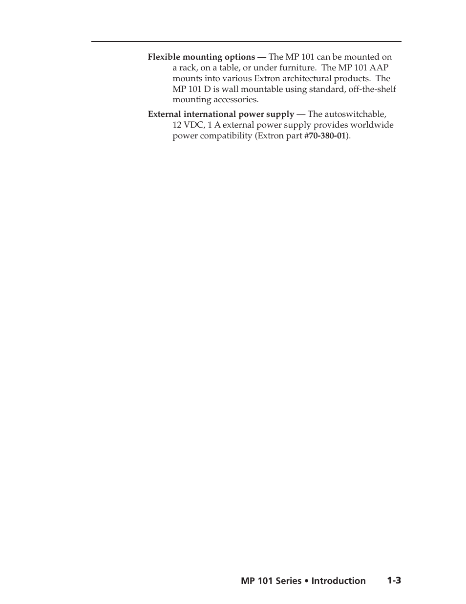 Extron Electronics MP 101 Series User Guide User Manual | Page 8 / 47