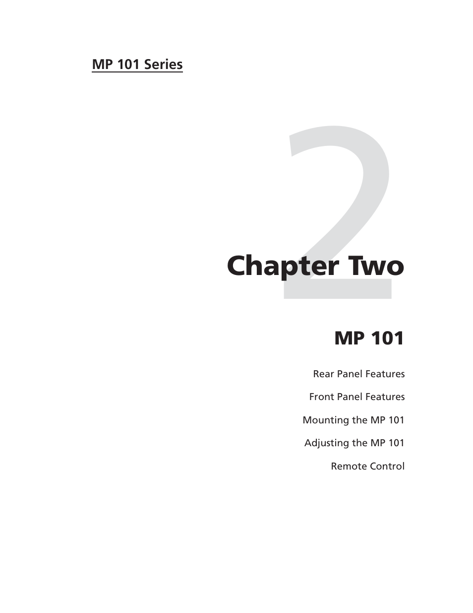 Chapter two • mp 101 | Extron Electronics MP 101 Series User Guide User Manual | Page 9 / 47