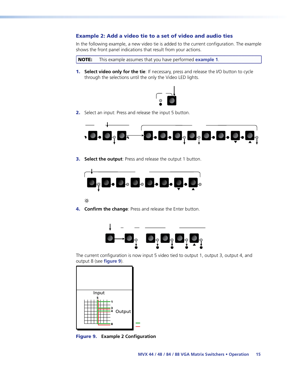 Ces. see the, Operation, Section, the | Figure 9. example 2 configuration | Extron Electronics MVX 44_48_84_88 Series User Guide User Manual | Page 21 / 70