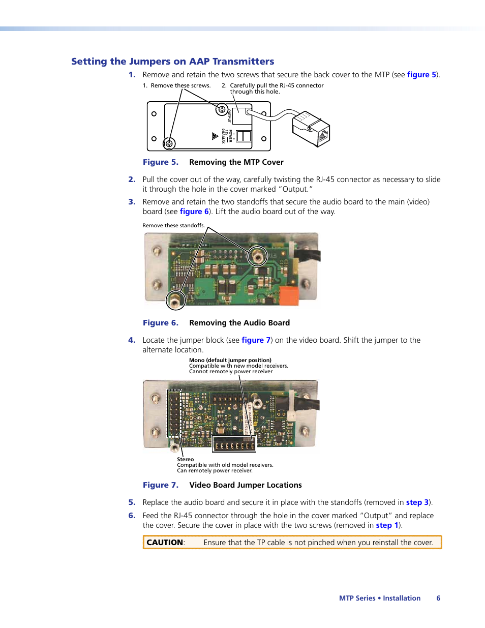 Setting the jumpers on aap transmitters | Extron Electronics MTP Series User Guide User Manual | Page 12 / 28