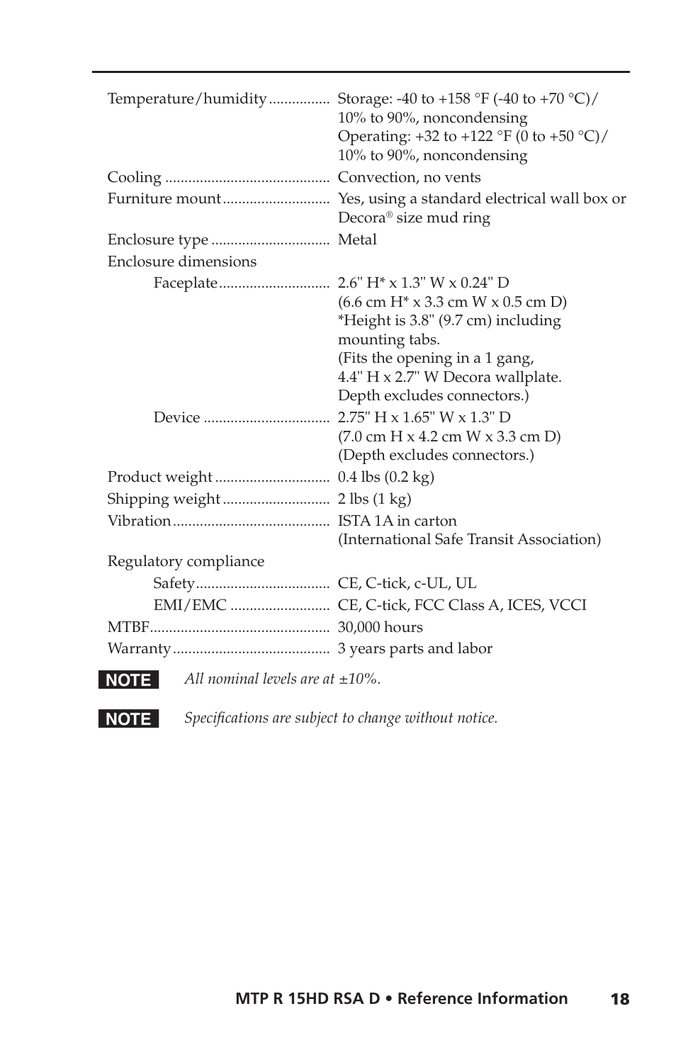 Extron Electronics MTP R 15HD RSA D User Guide User Manual | Page 22 / 27