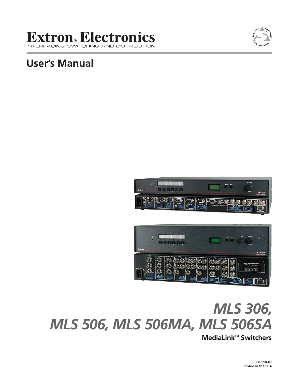 Extron Electronics MLS 506SA User Manual | 50 pages