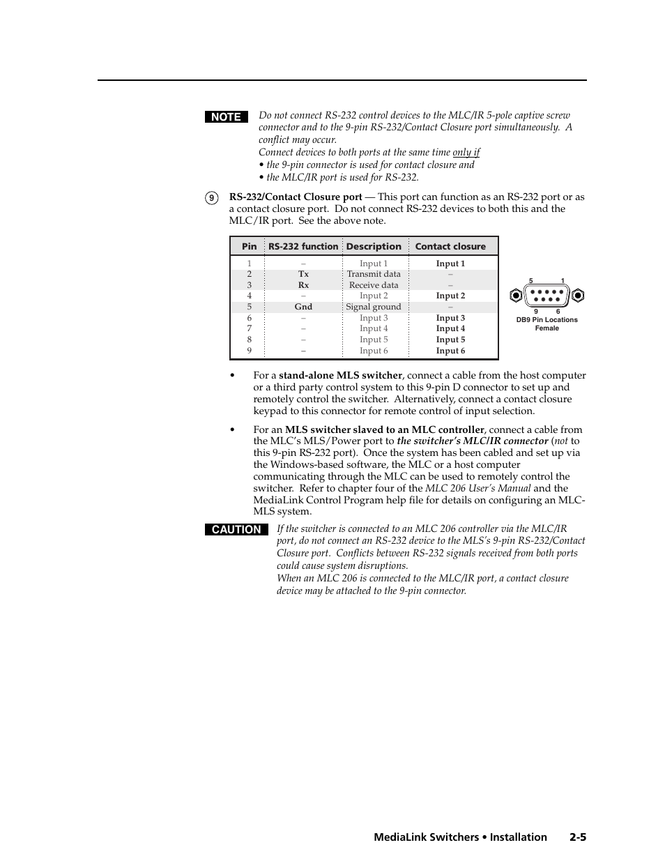 Extron Electronics MLS 506SA User Manual | Page 11 / 50