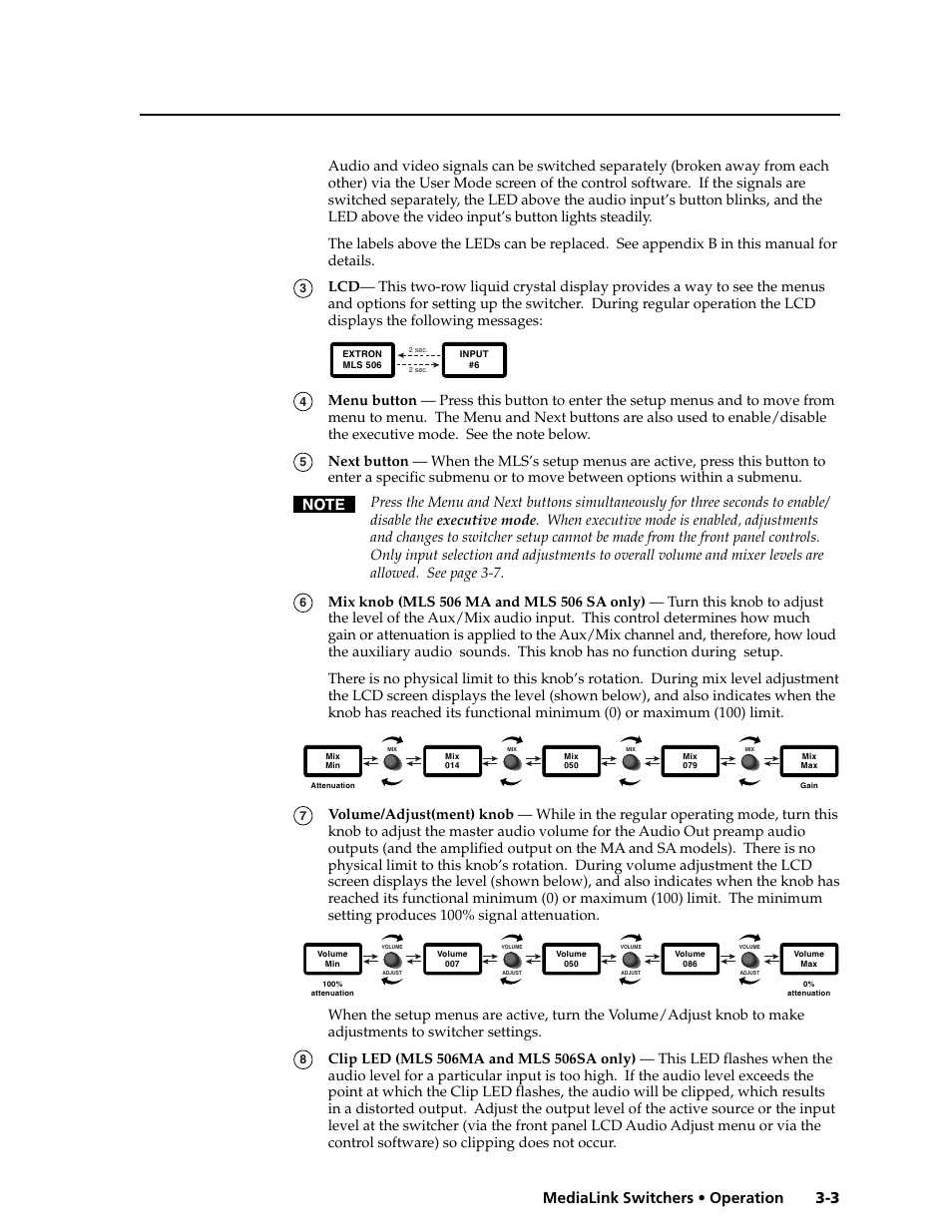 3 medialink switchers • operation | Extron Electronics MLS 506SA User Manual | Page 23 / 50