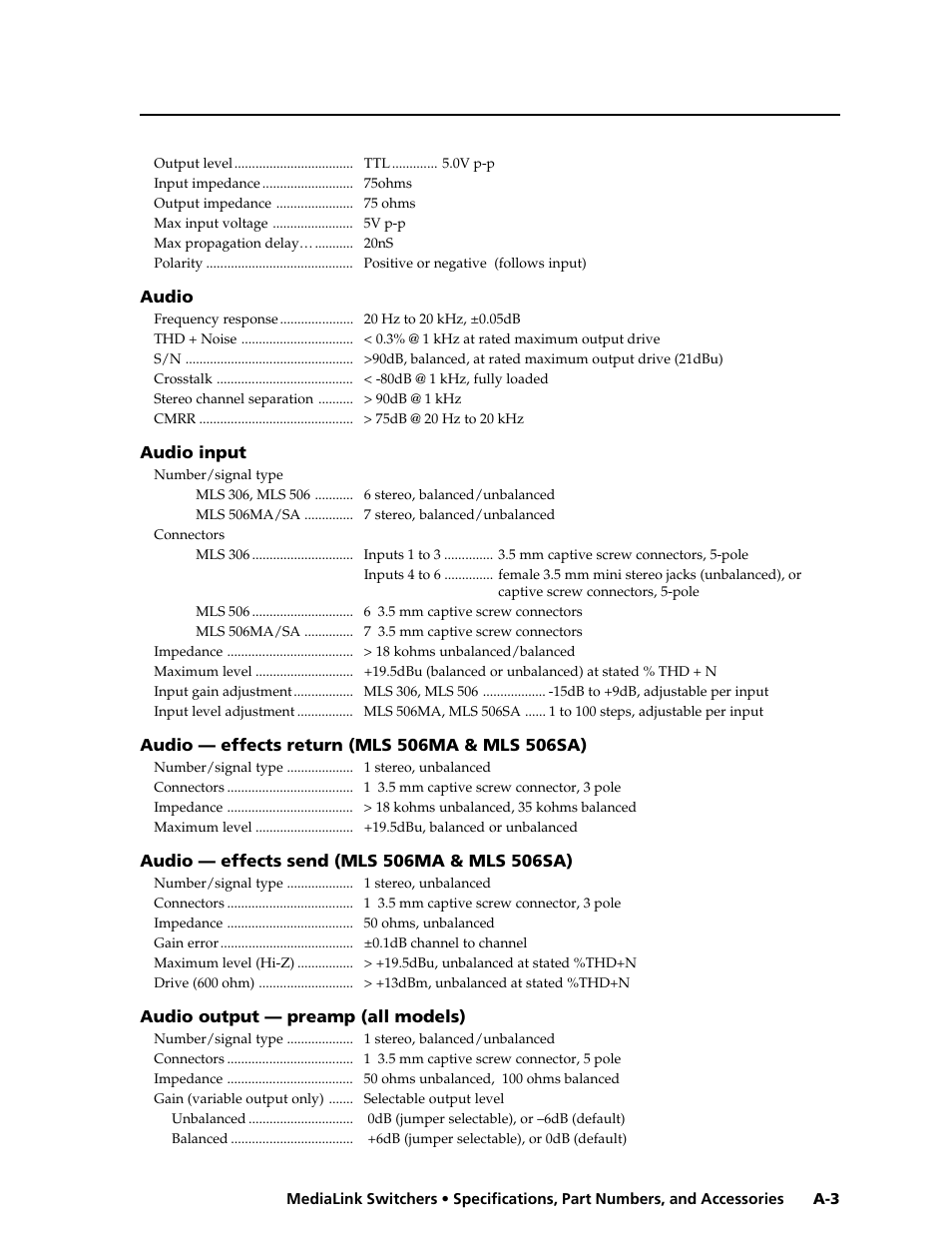 Extron Electronics MLS 506SA User Manual | Page 41 / 50