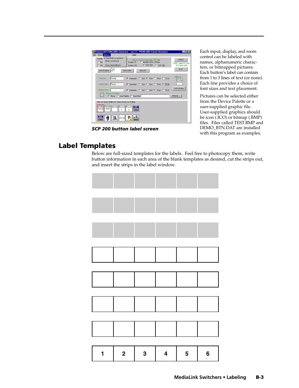 Label templates | Extron Electronics MLS 506SA User Manual | Page 47 / 50