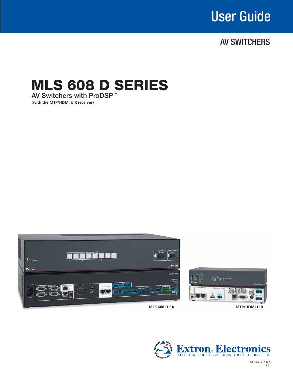 Extron Electronics MLS 608 D Series User Guide User Manual | 100 pages