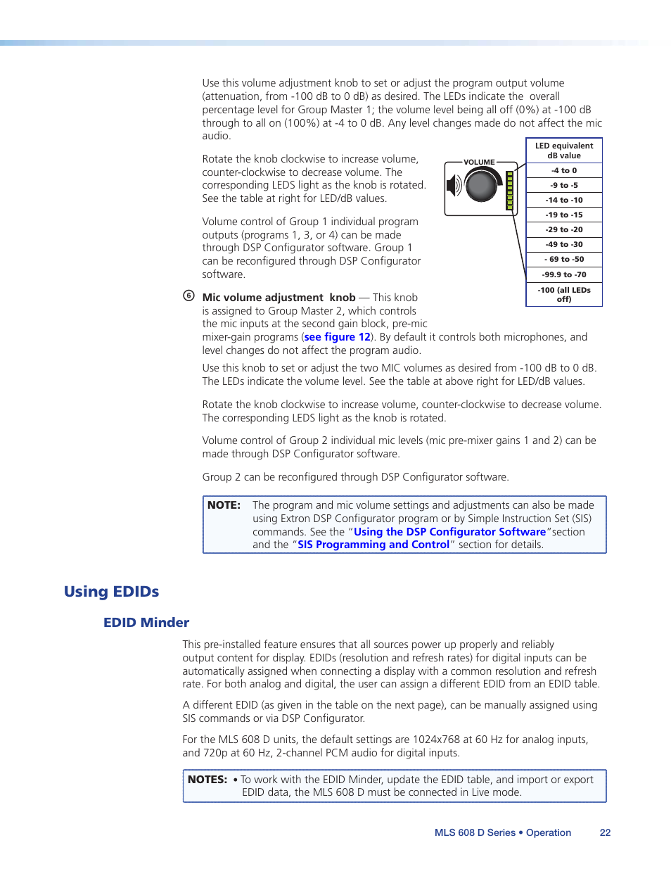 Using edids, Edid minder | Extron Electronics MLS 608 D Series User Guide User Manual | Page 28 / 100