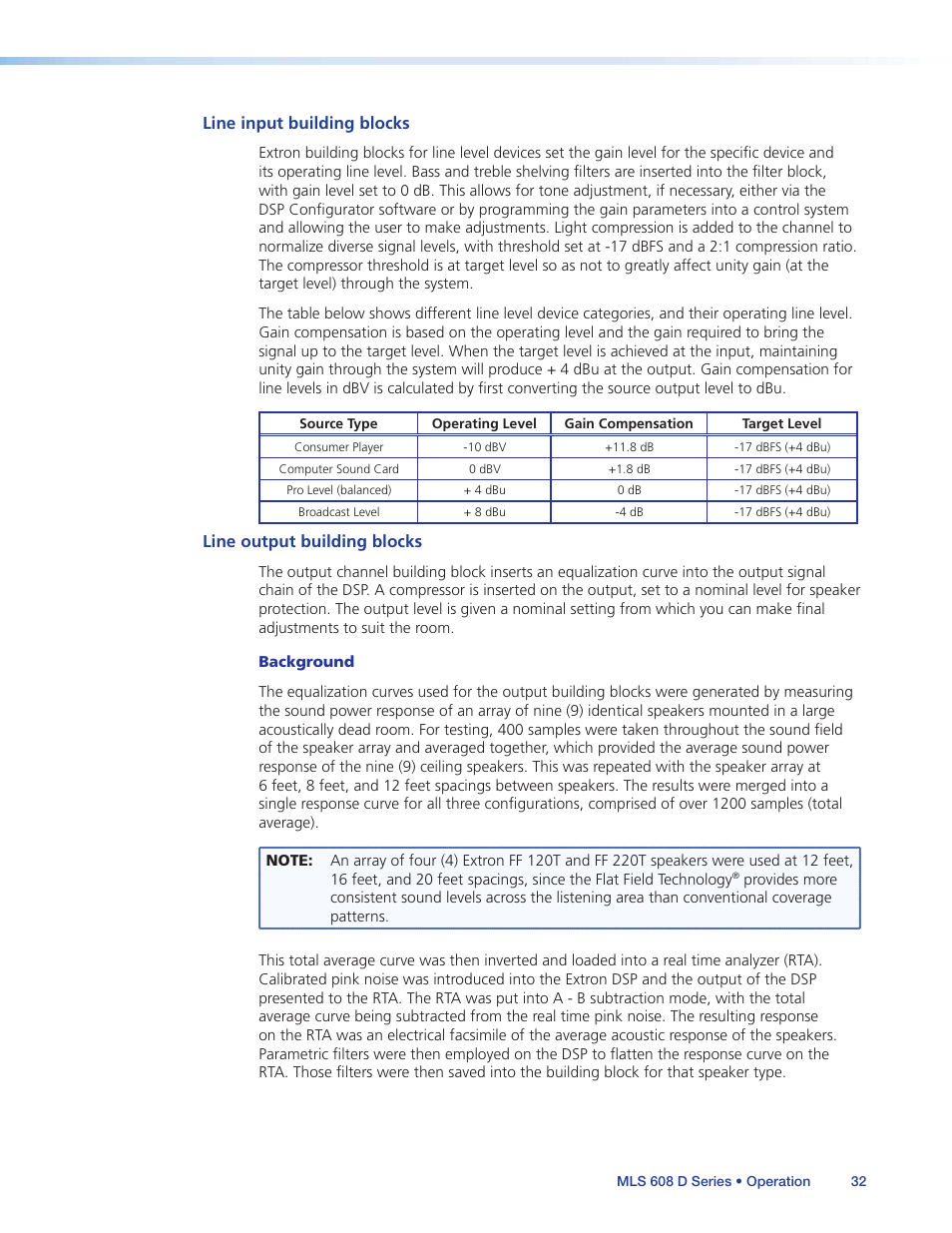 Line input building blocks, Line output building blocks | Extron Electronics MLS 608 D Series User Guide User Manual | Page 38 / 100