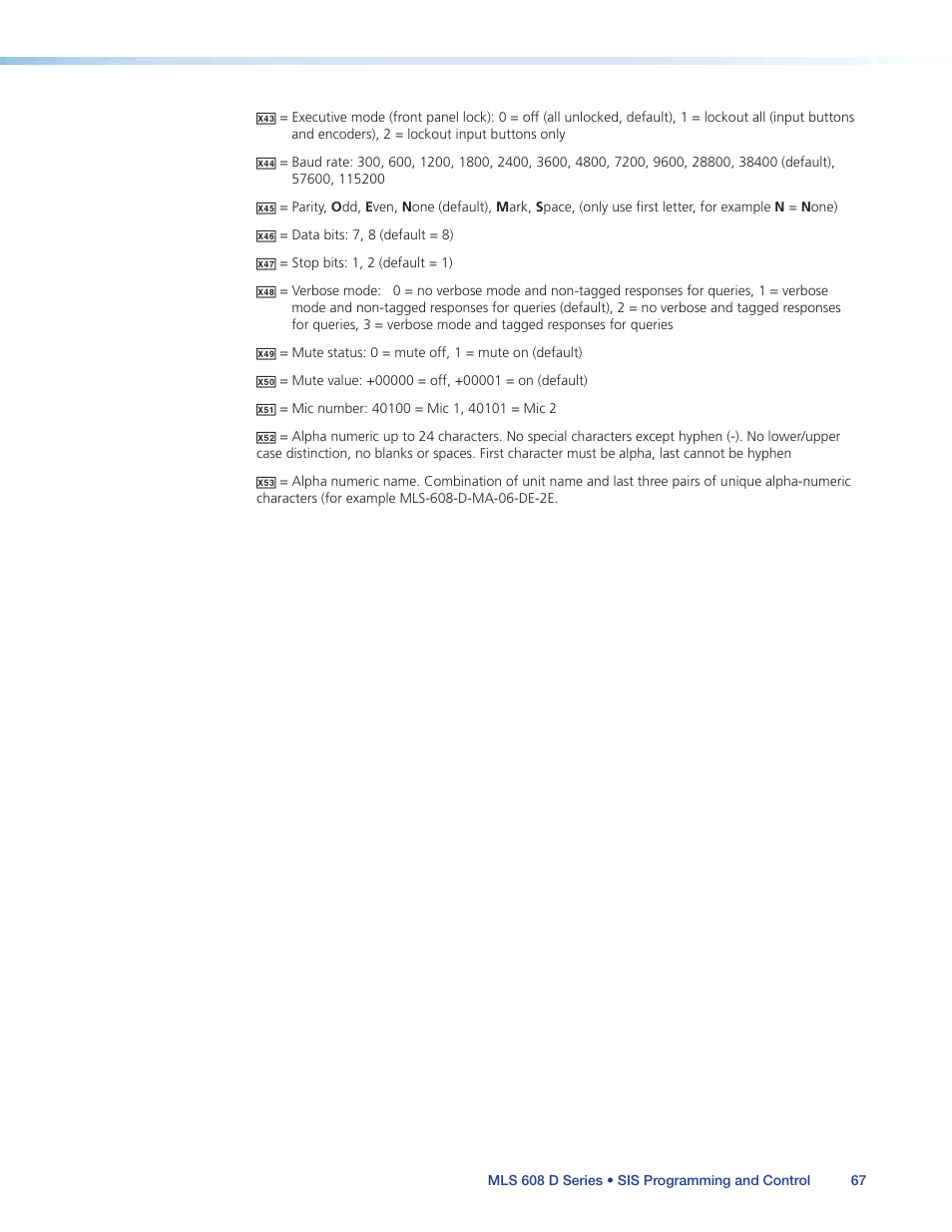 Extron Electronics MLS 608 D Series User Guide User Manual | Page 73 / 100