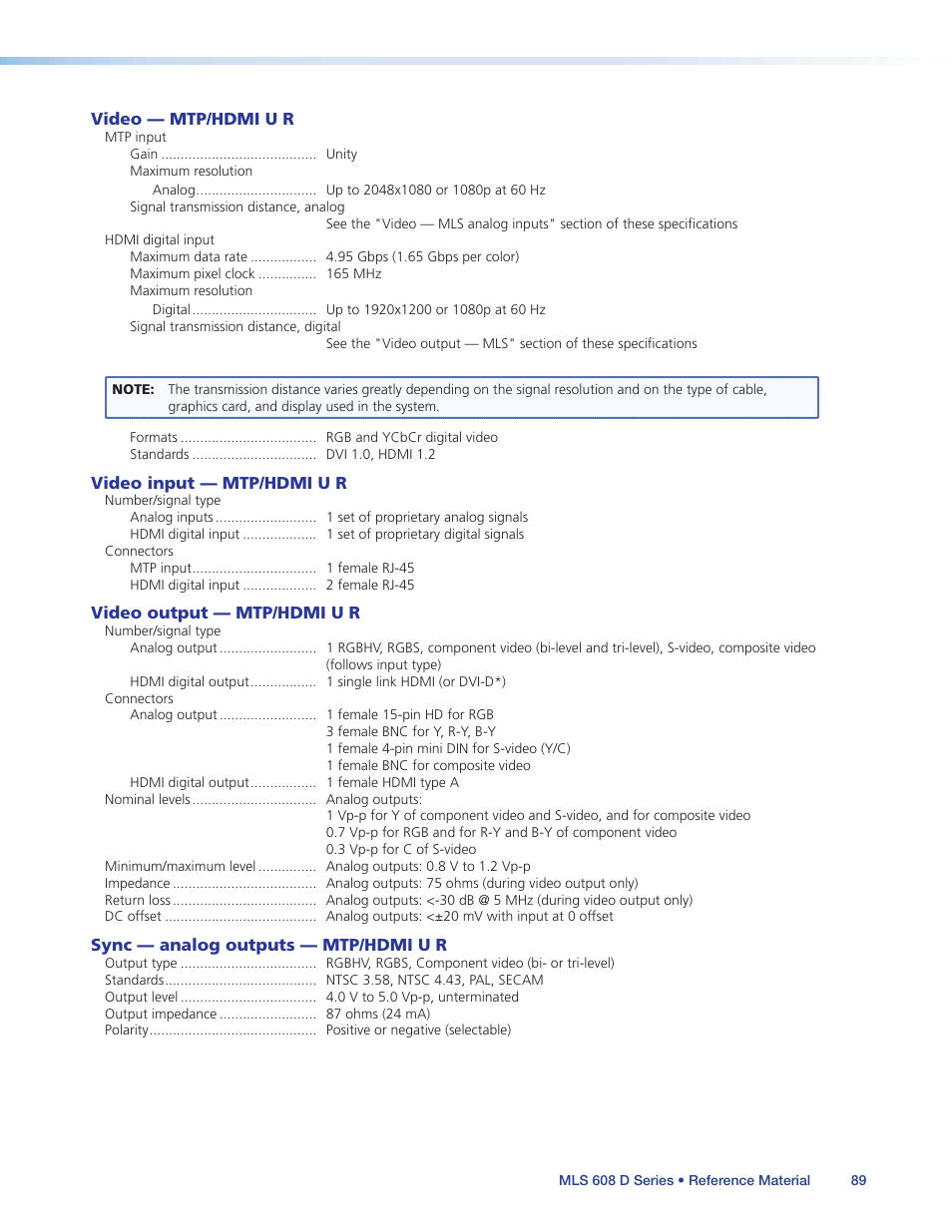 Extron Electronics MLS 608 D Series User Guide User Manual | Page 95 / 100