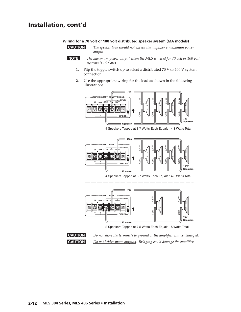 Preliminar y, Installation, cont’d | Extron Electronics MLS 406SA User Manual | Page 20 / 62