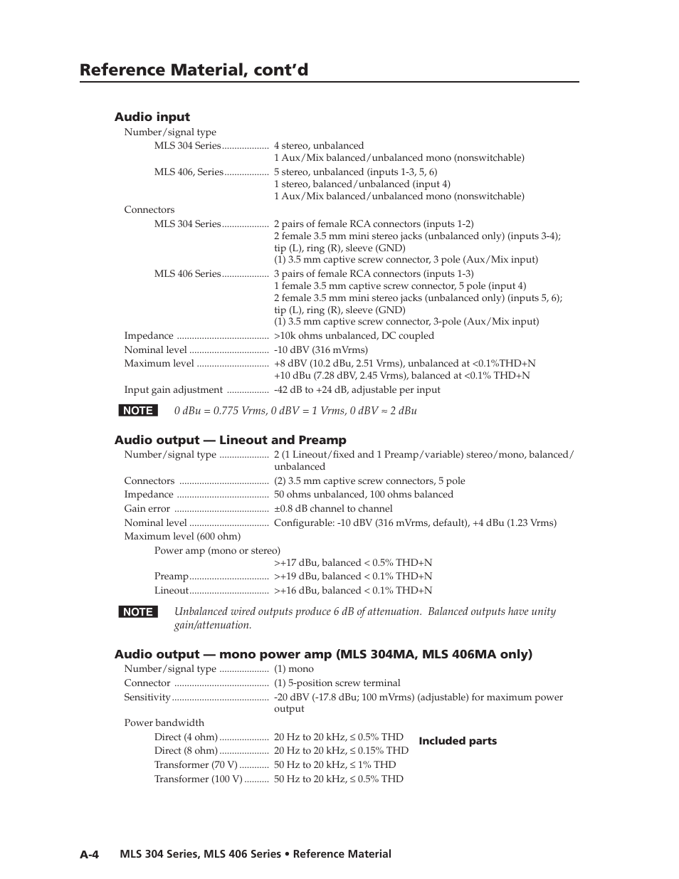 Preliminar y, Reference material, cont’d | Extron Electronics MLS 406SA User Manual | Page 52 / 62