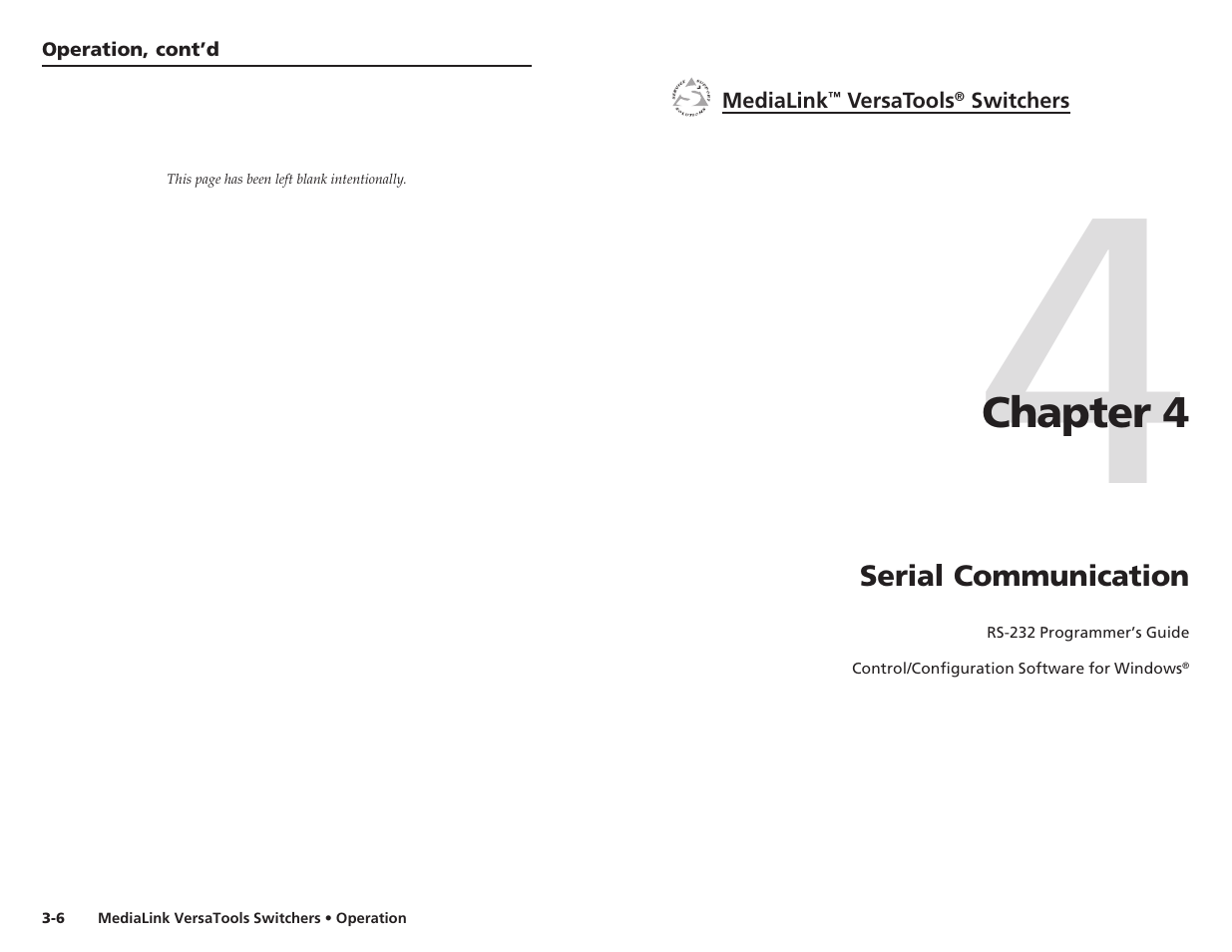 Ch.4: serial communication, Chapter 4 • serial communication | Extron Electronics MLS 103 SV User Manual | Page 15 / 27