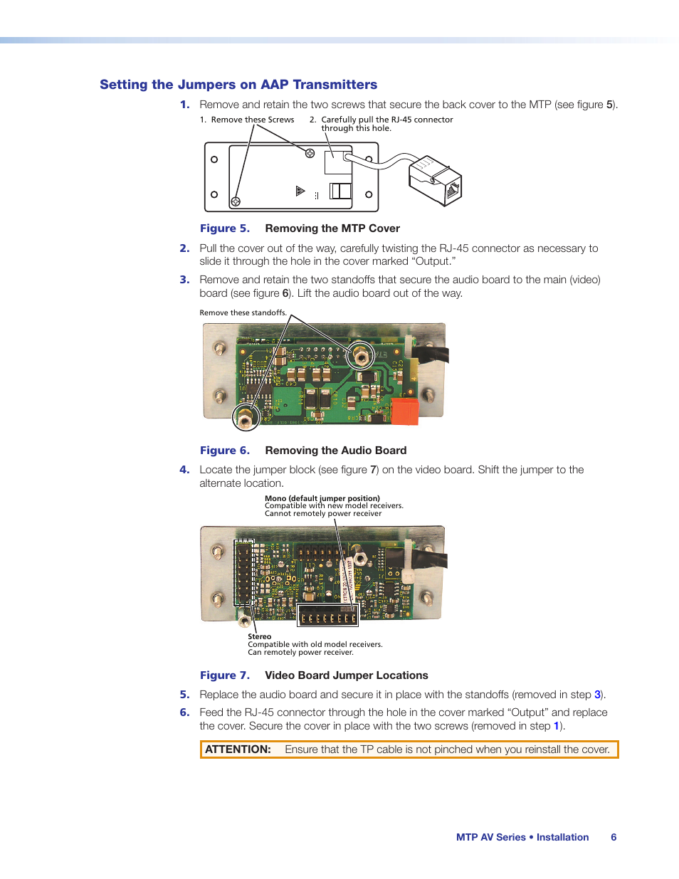 Setting the jumpers on aap transmitters | Extron Electronics MTP AV Series User Guide User Manual | Page 12 / 23