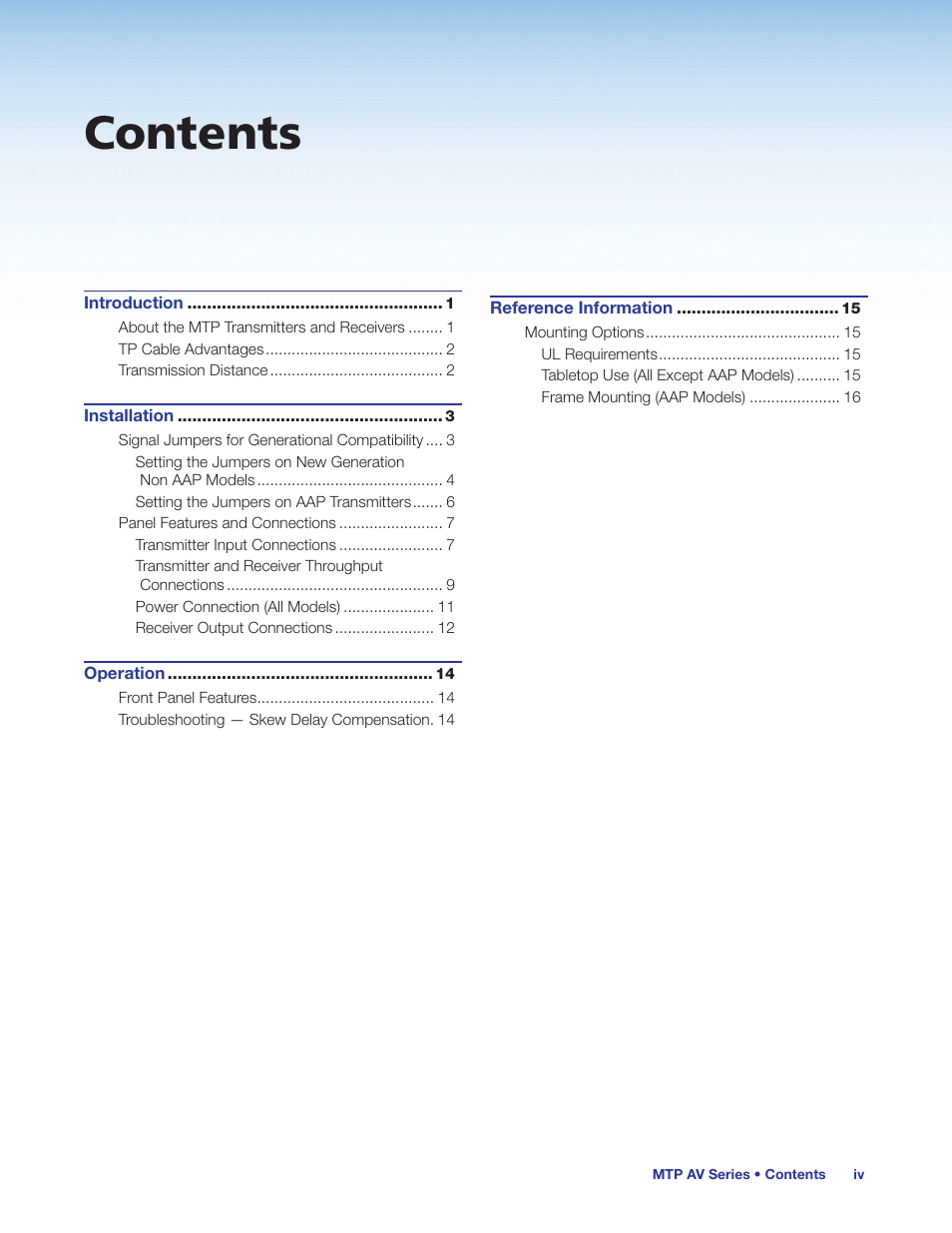 Extron Electronics MTP AV Series User Guide User Manual | Page 5 / 23