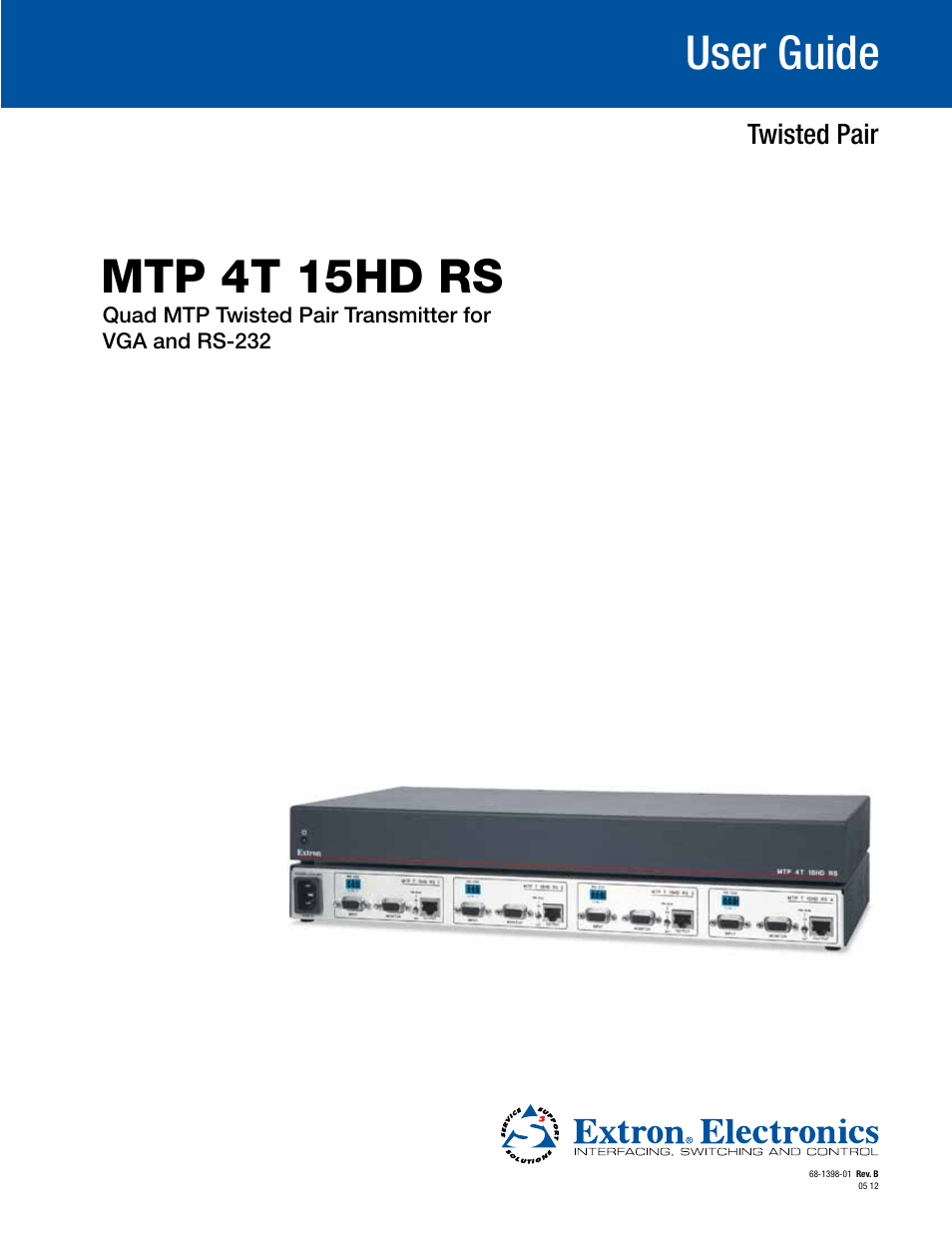 Extron Electronics MTP 4T 15HD RS User Guide User Manual | 18 pages