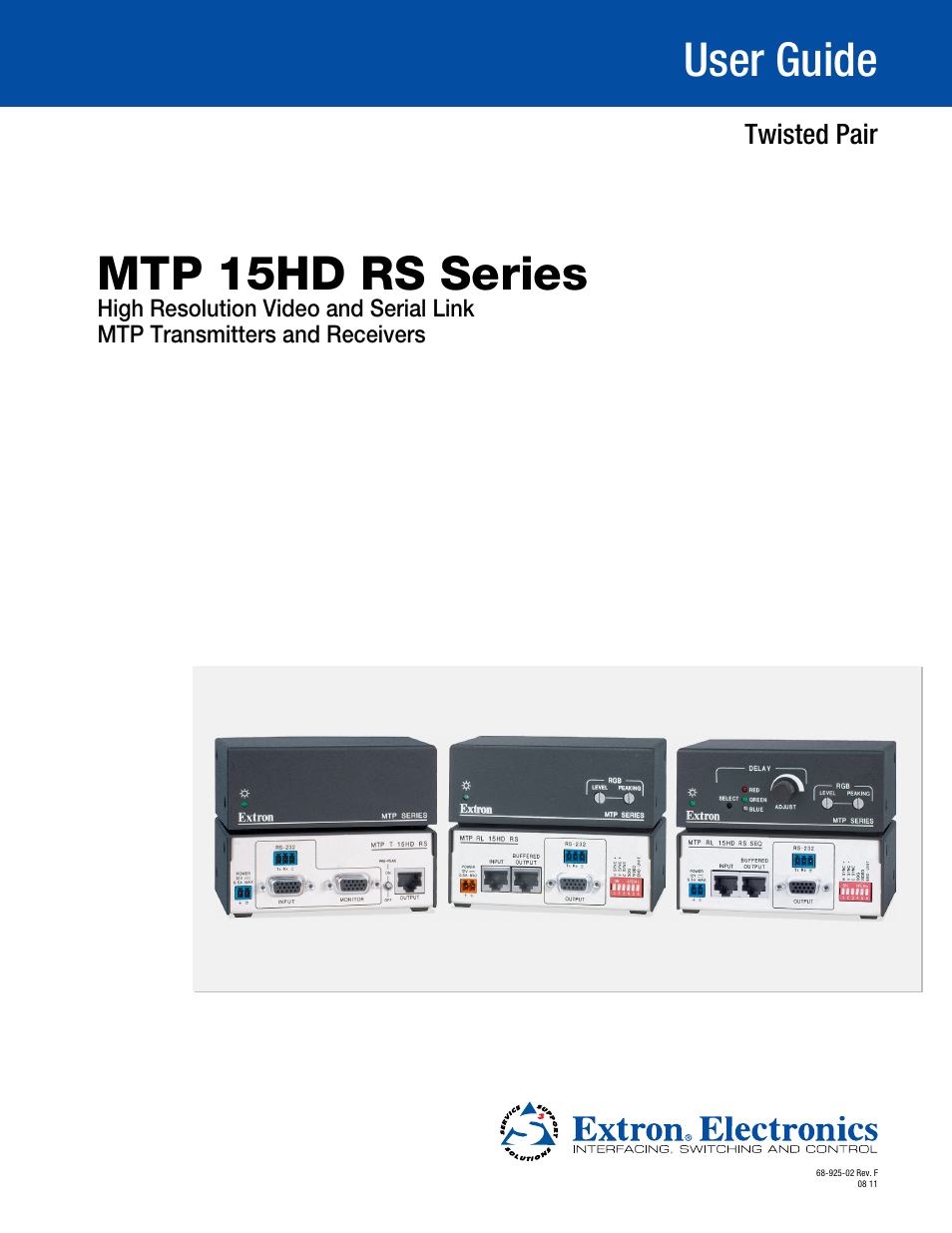 Extron Electronics MTP 15HD RS Series User Guide Rev. F User Manual | 26 pages