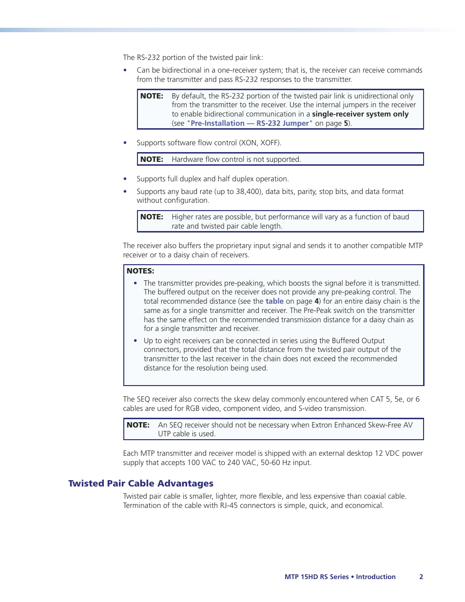 Twisted pair cable advantages | Extron Electronics MTP 15HD RS Series User Guide Rev. A User Manual | Page 6 / 24