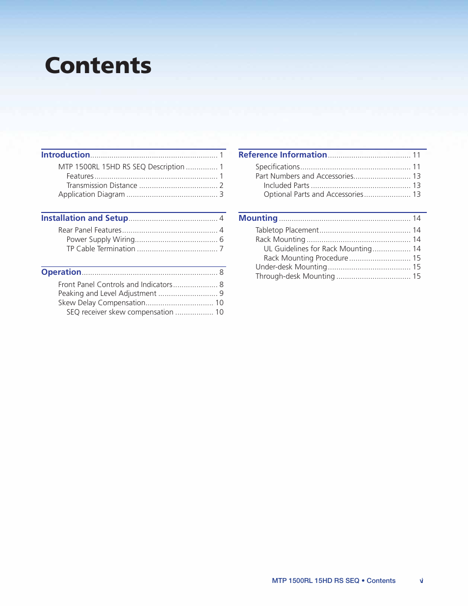 Extron Electronics MTP 1500RL 15HD RS SEQ User Guide User Manual | Page 5 / 22