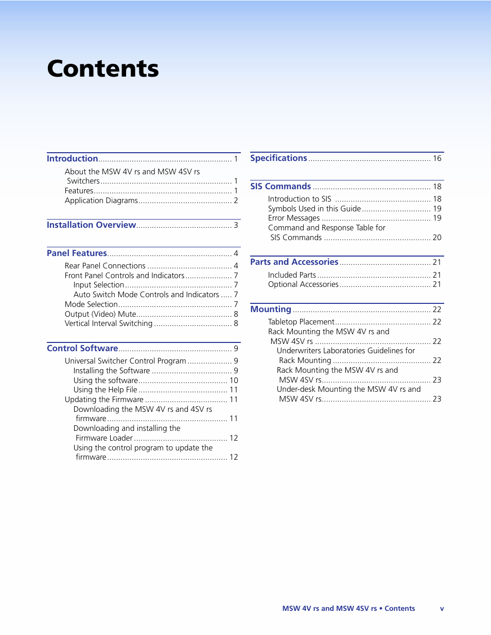 Extron Electronics MSW 4V rs User Guide User Manual | Page 5 / 30