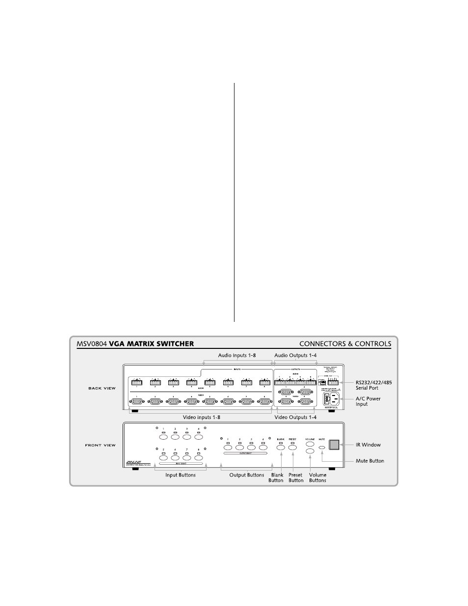 Functionality, Functionality , continued | Extron Electronics MSV0804 User Manual | Page 5 / 26