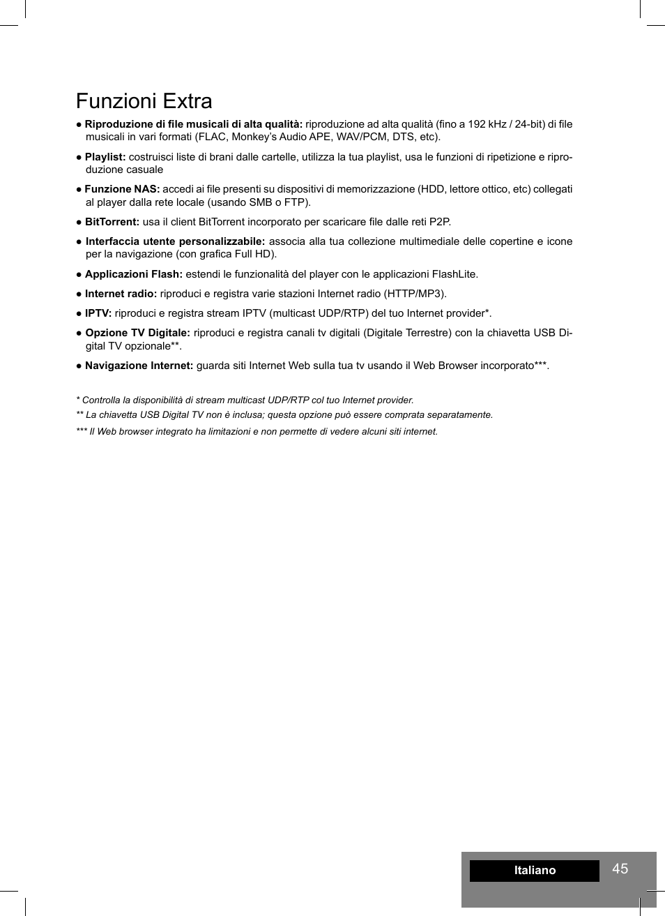 Funzioni extra | DUNE HD Smart B1 User Manual | Page 45 / 76