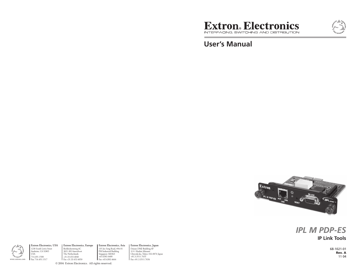 Extron Electronics IPL M PDP-ES User Guide User Manual | 36 pages