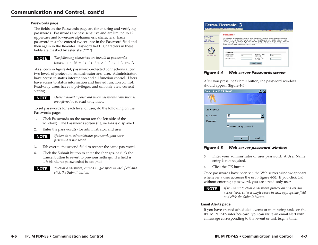 Communication and control, cont’d | Extron Electronics IPL M PDP-ES User Guide User Manual | Page 18 / 36