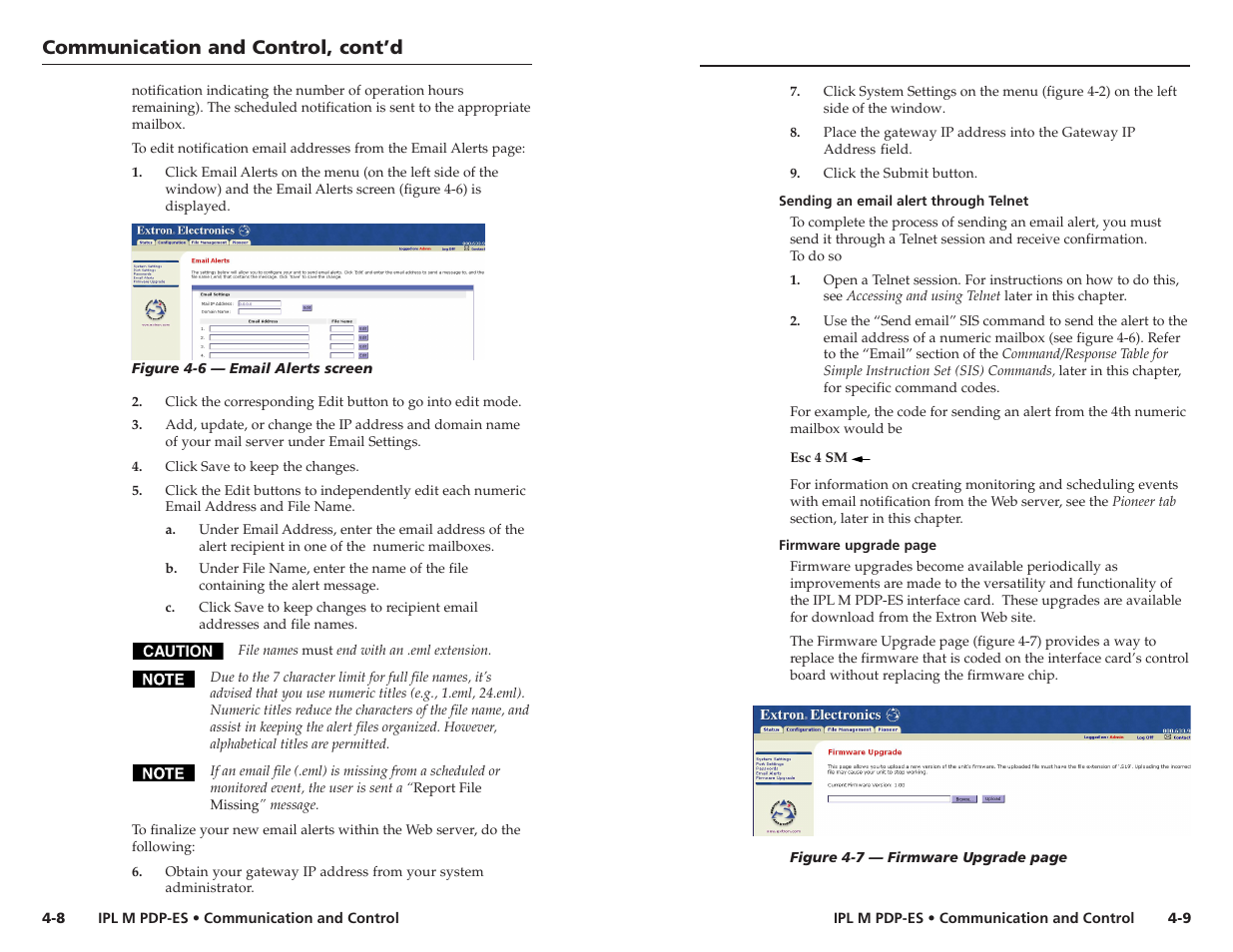 Communication and control, cont’d | Extron Electronics IPL M PDP-ES User Guide User Manual | Page 19 / 36