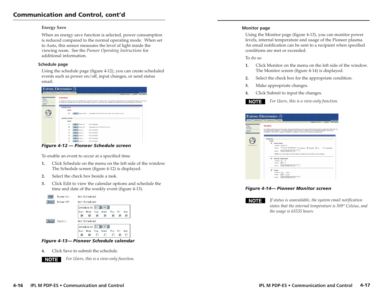 Communication and control, cont’d | Extron Electronics IPL M PDP-ES User Guide User Manual | Page 23 / 36