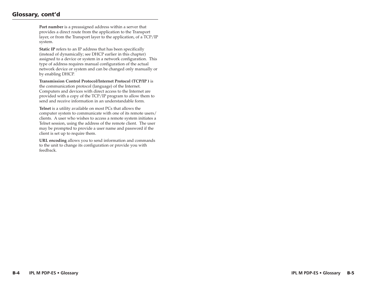 Glossary, cont’d | Extron Electronics IPL M PDP-ES User Guide User Manual | Page 35 / 36