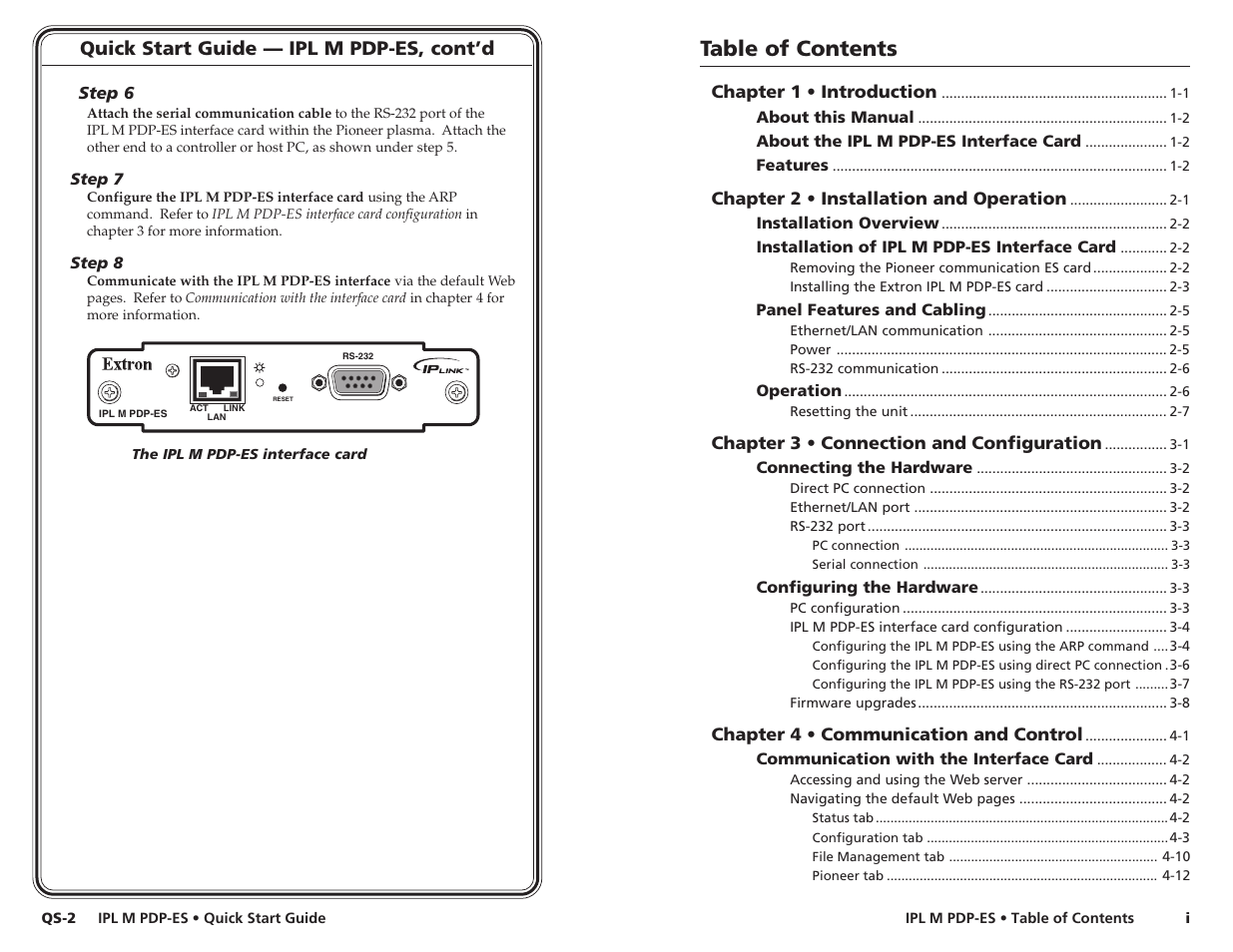 Extron Electronics IPL M PDP-ES User Guide User Manual | Page 4 / 36