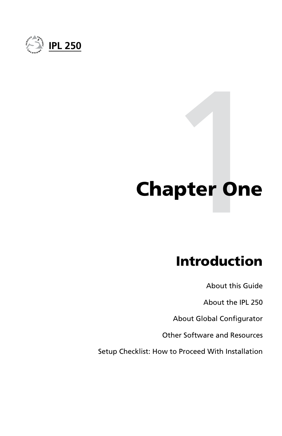 Ch. 1: introduction, Chapter one • introduction | Extron Electronics IPL 250 Setup Guide User Manual | Page 5 / 20