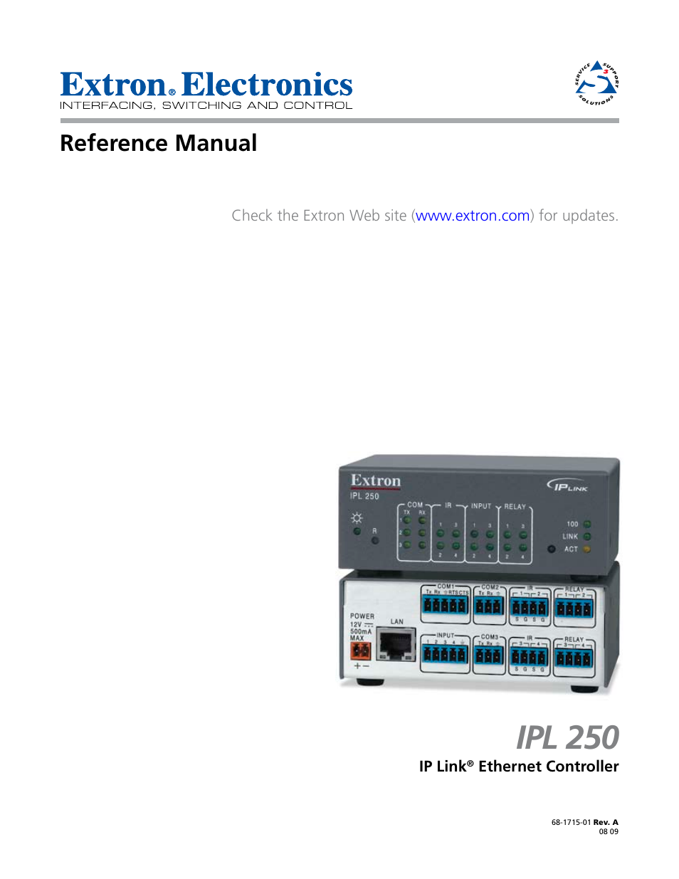 Extron Electronics IPL 250 Reference Manual User Manual | 109 pages
