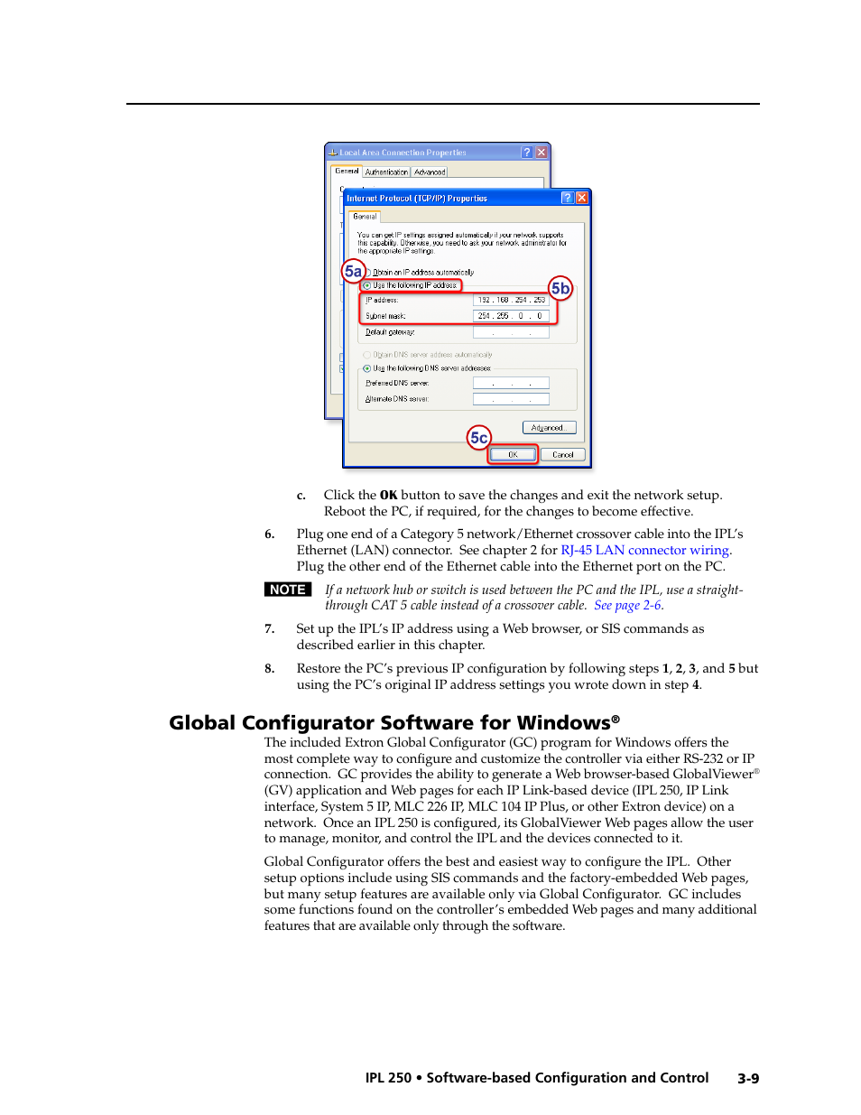 Global configurator software for windows | Extron Electronics IPL 250 Reference Manual User Manual | Page 35 / 109