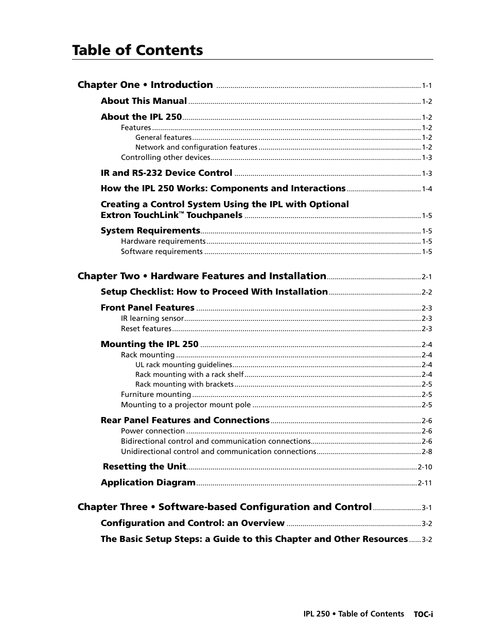 Extron Electronics IPL 250 Reference Manual User Manual | Page 5 / 109